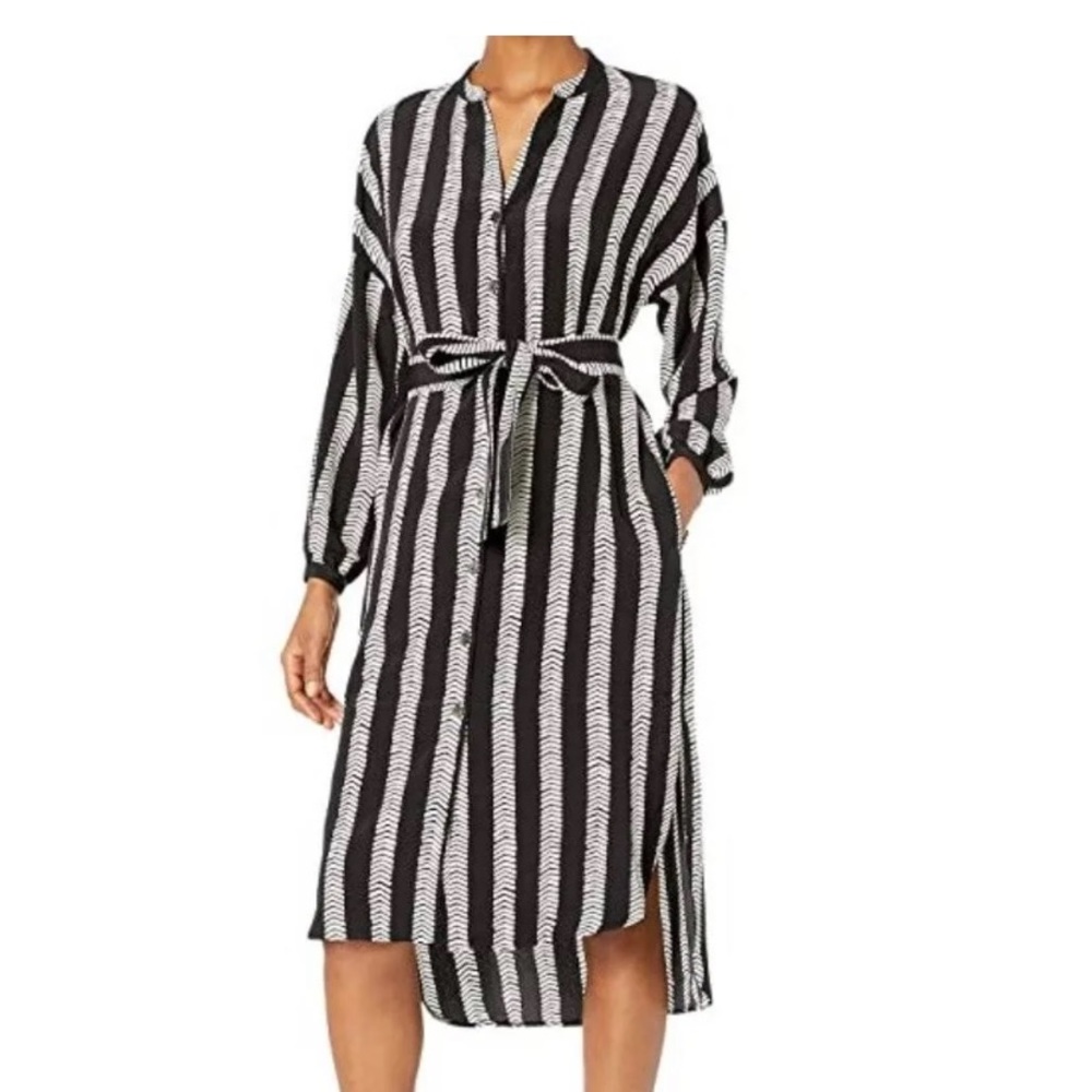 Dubgee by Whoopi NWT S (ML GOOD) black cream hi/low pocket midi shift dr…